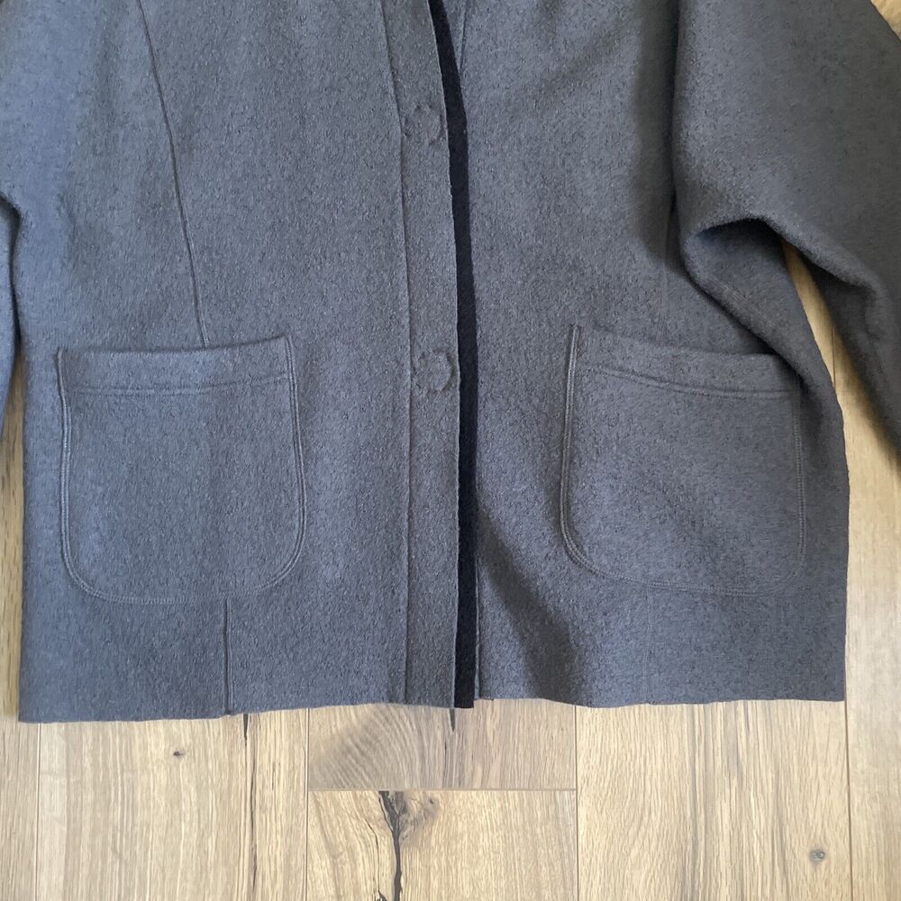 Babette Size Medium Boiled Wool Long Sweater Jacket Snap Closure Lagenlook - Picture 4 of 8